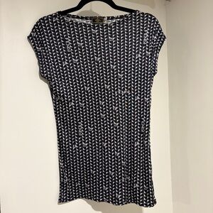 Fendi Vintage Black & White Geometric Logo Print Top - Size IT 44 / Medium